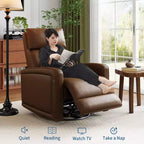 Poltrona reclinabile manuale, sedia reclinabile girevole a 360° con funzione dondolo, poltrona divano imbottita in morbida similpelle con schienale ergonomico per adulti