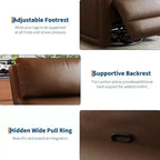 Poltrona reclinabile manuale, sedia reclinabile girevole a 360° con funzione dondolo, poltrona divano imbottita in morbida similpelle con schienale ergonomico per adulti
