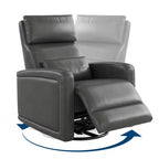 Poltrona reclinabile manuale, sedia reclinabile girevole a 360° con funzione dondolo, poltrona divano imbottita in morbida similpelle con schienale ergonomico per adulti