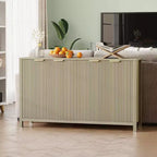 Buffet credenza da 55", mobile per bar con scanalature, con ante, ripiani regolabili e mobile TV per soggiorno, cucina, ingresso