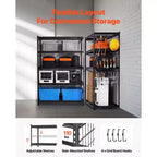 VEVOR Scaffali da Magazzino, 1360 kg, Scaffalatura da Garage a 5 Ripiani Resistente, Scaffali in Metallo Regolabili 61 P x 122 L x 183 H cm per Unità di Scaffalatura Industriale