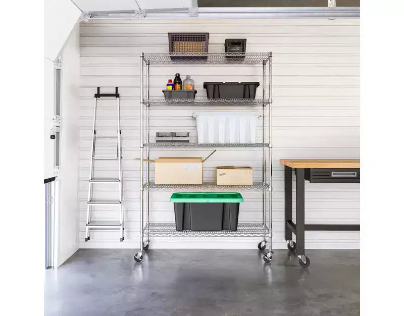 Scaffalatura in filo d'acciaio UltraDurable a 5 ripiani da 48 x 18 di Seville Classics