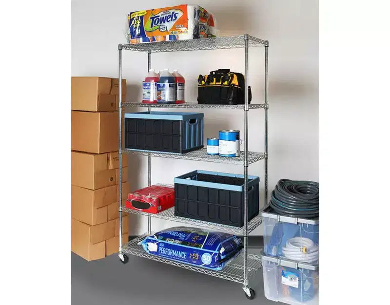 Scaffalatura in filo d'acciaio UltraDurable a 5 ripiani da 48 x 18 di Seville Classics