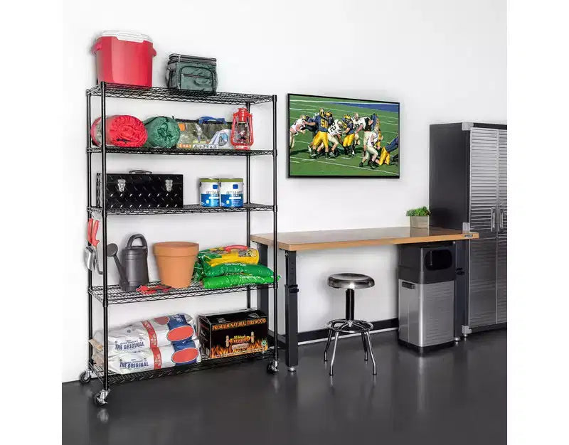 Scaffalatura in filo d'acciaio UltraDurable a 5 ripiani da 48 x 18 di Seville Classics