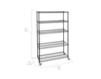 Scaffalatura in filo d'acciaio UltraDurable a 5 ripiani da 48 x 18 di Seville Classics