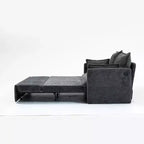 Divano letto estraibile Whisen, divano letto convertibile con contenitore laterale e porte di ricarica USB/C-TYPE