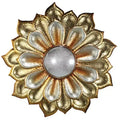 HomeRoots 36 Gold Metal Flower Framed Accent Mirror