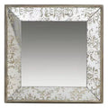 HomeRoots 15 Brown Square Framed Antiqued Damask Accent Mirror