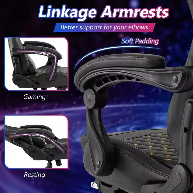 Sedia da Gaming Costway con Poggiapiedi, Sedia Ergonomica da Gaming per Computer con Poggiatesta