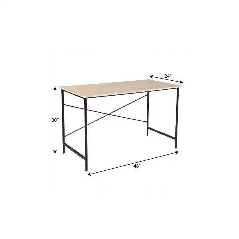 HomeRoots 48 Scrivania per computer in legno marrone e nero