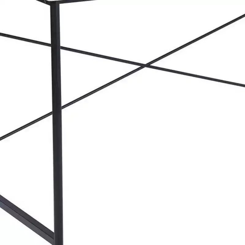 HomeRoots 48 Scrivania per computer in legno marrone e nero
