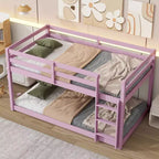 Letto a soppalco singolo Okak Rubber Wood, letto a castello a basso profilo con scaletta larga e doghe rinforzate, letto a soppalco multifunzionale per bambini e ragazzi