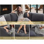 AMERLIFE Divano componibile a U con pouf, Divano di grandi dimensioni per soggiorno