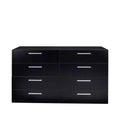 Karl Home 8-Drawer Black Particle Board 55.12in. W Chest of Drawer