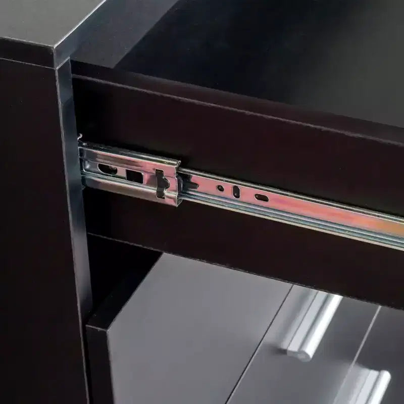 Cassettiera Karl a 8 cassetti, in truciolato nero, larga 140 cm