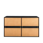 Cassettiera Karl a 8 cassetti, in truciolato nero, larga 140 cm
