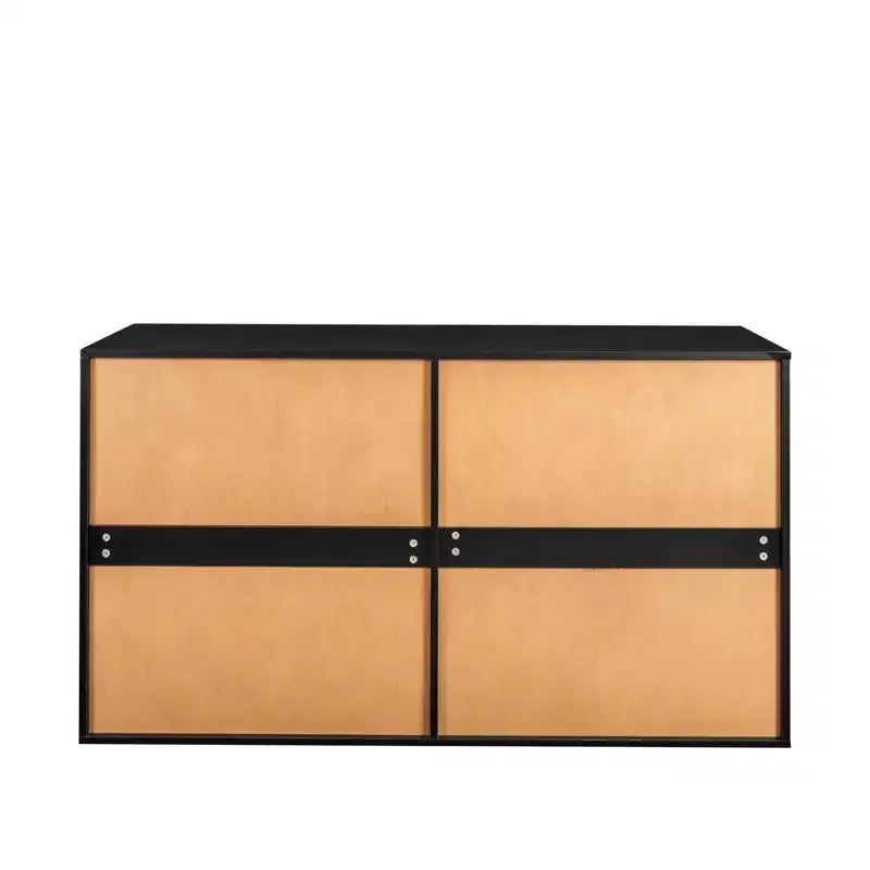 Cassettiera Karl a 8 cassetti, in truciolato nero, larga 140 cm