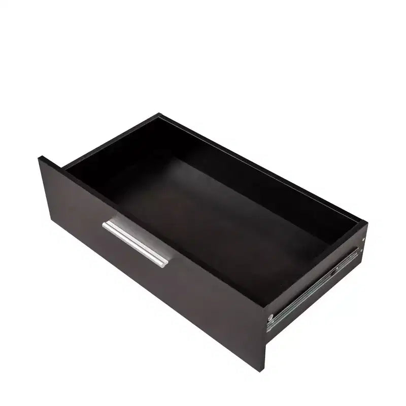 Cassettiera Karl a 8 cassetti, in truciolato nero, larga 140 cm