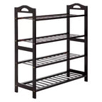 Karl Home 4-Tier Coffee Bamboo 26.77in. W Shoe Rack