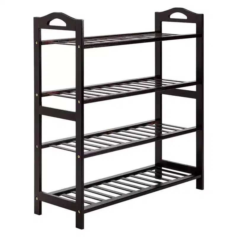 Karl Home 4-Tier Coffee Bamboo 26.77in. W Shoe Rack