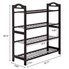 Karl Home Scarpiera a 4 Ripiani in bambù, 68 cm L