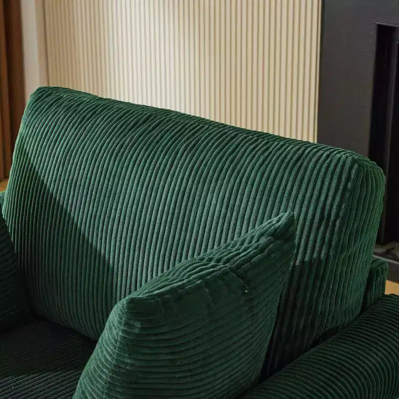 Poltrona accent girevole a barilotto Karl Home in velluto a coste beige per soggiorno