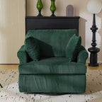 Poltrona accent girevole a barilotto Karl Home in velluto a coste beige per soggiorno