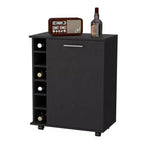 Carrello da Bar Nero con Ruote e Portabottiglie HomeRoots