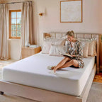 Materasso in memory foam Merrick Lane in scatola a 3 strati, con rivestimento lavabile, schiuma infusa al tè verde, gel rinfrescante e schiuma certificata CertiPUR-US