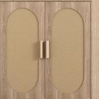 Karl Libreria Scaffale a 5 Ripiani Mobile Libreria Alto in Rattan con Ante Contenitore