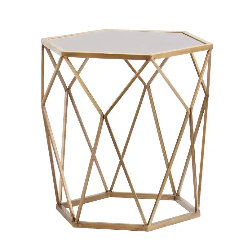 Joelle Geometric Accent Table - Gold - SEI
