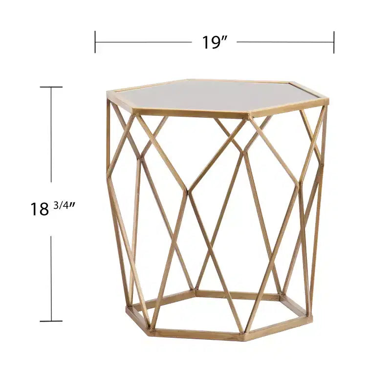 Tavolino d'appoggio Joelle Geometrico - Oro - SEI
