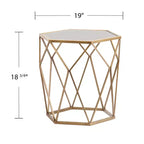 Tavolino d'appoggio Joelle Geometrico - Oro - SEI
