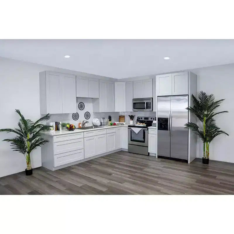 Mobile base da cucina CASAINC 24" L x 34,5" H x 24" P con cassetto e doppie ante, struttura in compensato, anta a copertura totale, chiusura ammortizzata, RTA