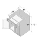 Mobile base da cucina CASAINC 24" L x 34,5" H x 24" P con cassetto e doppie ante, struttura in compensato, anta a copertura totale, chiusura ammortizzata, RTA