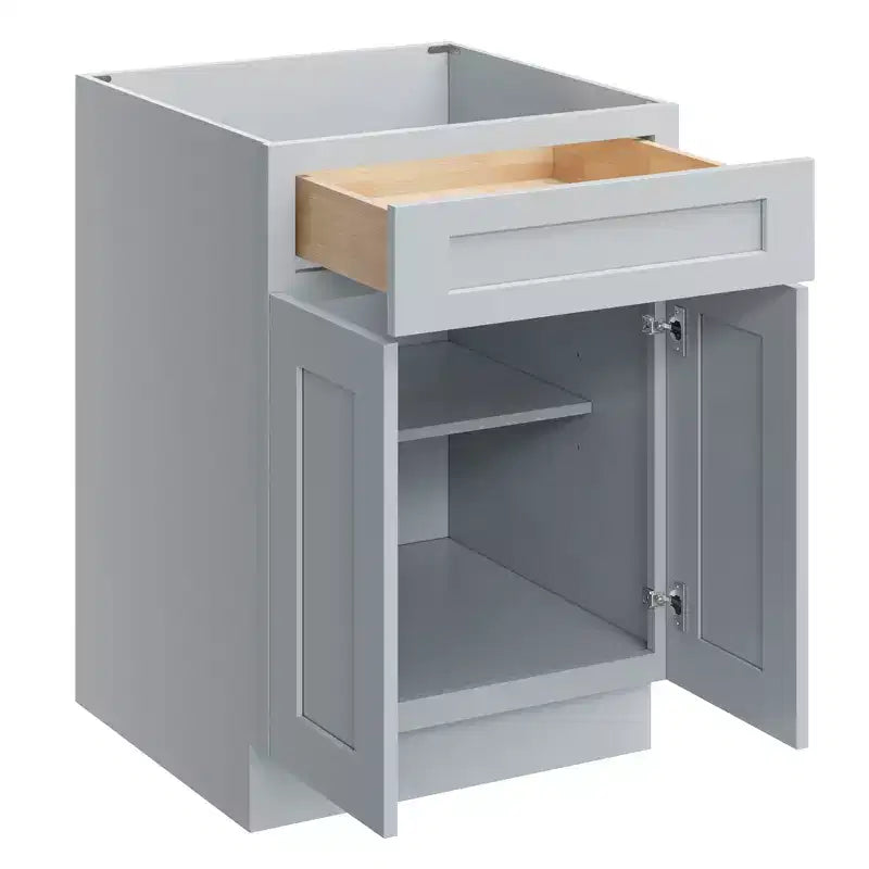 Mobile base da cucina CASAINC 24" L x 34,5" H x 24" P con cassetto e doppie ante, struttura in compensato, anta a copertura totale, chiusura ammortizzata, RTA