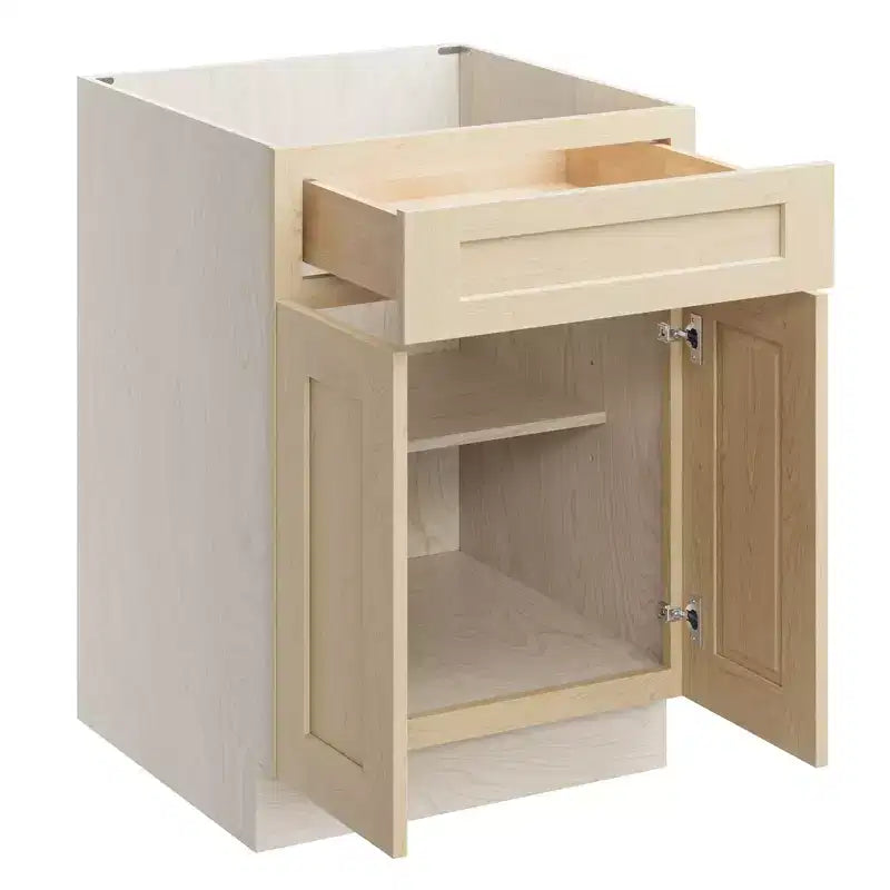 Mobile base da cucina CASAINC 24" L x 34,5" H x 24" P con cassetto e doppie ante, struttura in compensato, anta a copertura totale, chiusura ammortizzata, RTA