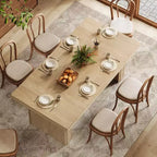 Moderno Tavolo da Pranzo 63" per 6, Tavolo da Cucina con Motivo Scanalato per Sala da Pranzo, Salotto