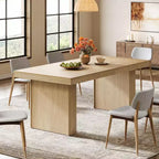 Moderno Tavolo da Pranzo 63" per 6, Tavolo da Cucina con Motivo Scanalato per Sala da Pranzo, Salotto