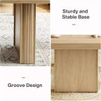 Moderno Tavolo da Pranzo 63" per 6, Tavolo da Cucina con Motivo Scanalato per Sala da Pranzo, Salotto