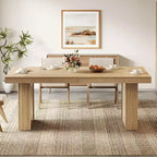Moderno Tavolo da Pranzo 63" per 6, Tavolo da Cucina con Motivo Scanalato per Sala da Pranzo, Salotto