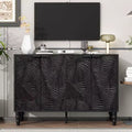 MAYEERTY Modern TV Stand Entertainment Center Media Console with 2 Spacious Storage Space Solid Wood for Living Room