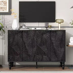 MAYEERTY Modern TV Stand Entertainment Center Media Console with 2 Spacious Storage Space Solid Wood for Living Room