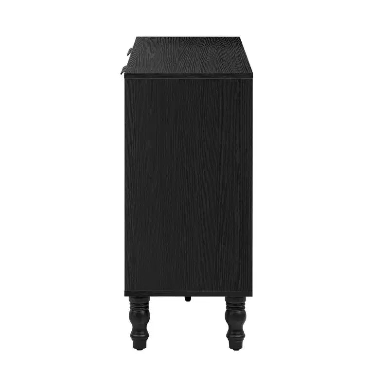 MAYEERTY Mobile TV Moderno, Porta TV, Consolle Multimediale con 2 Spaziosi Ripiani, Legno Massello per Soggiorno
