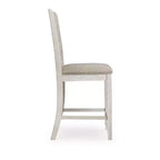 Sgabello da bar Royal Hampton (set da 2) | Sedili imbottiti e schienale a pioli | Bicolore bianco anticato e marrone