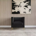 Home Design Weiss Velvet Square Arm Chair
