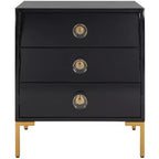 Comodino a 3 cassetti Lucian - SFV3559 - Nero/Ottone - Safavieh Couture