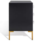 Comodino a 3 cassetti Lucian - SFV3559 - Nero/Ottone - Safavieh Couture