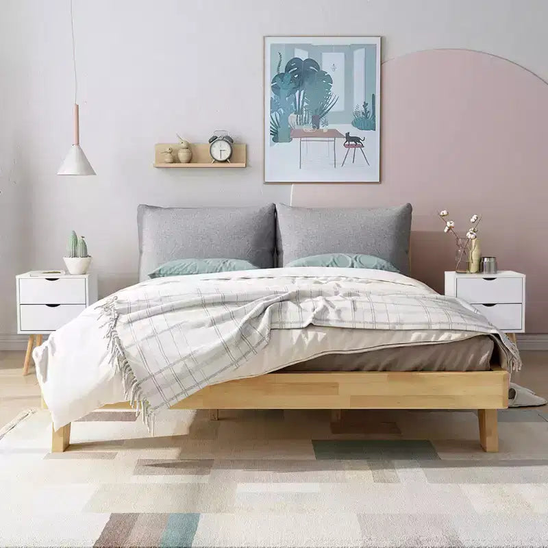 Karl Home Comodini bianchi in MDF a 2 cassetti, larghi 40 cm - Set di 2