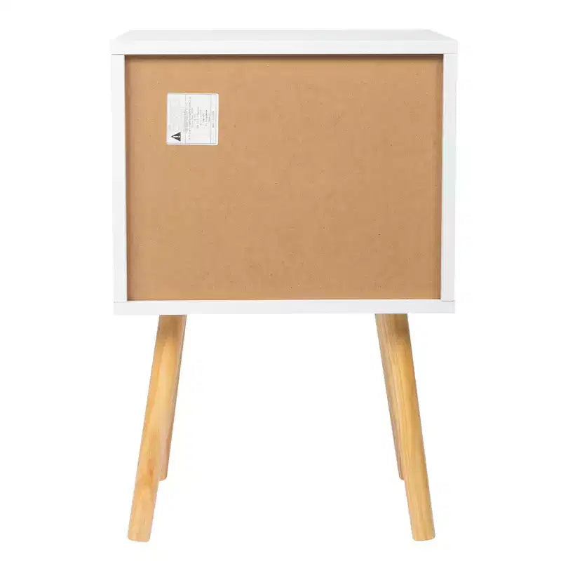 Karl Home Comodini bianchi in MDF a 2 cassetti, larghi 40 cm - Set di 2